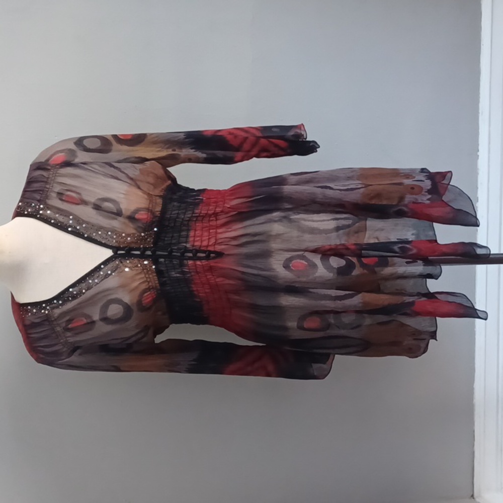 Angelie sheer long sleeve tunic Size L